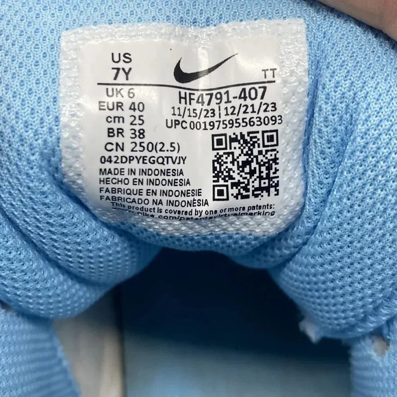 Nike Court Burough Mid 2 BG HF4791 407 NEW 7Y aquarius blue total orange - Picture 6 of 10